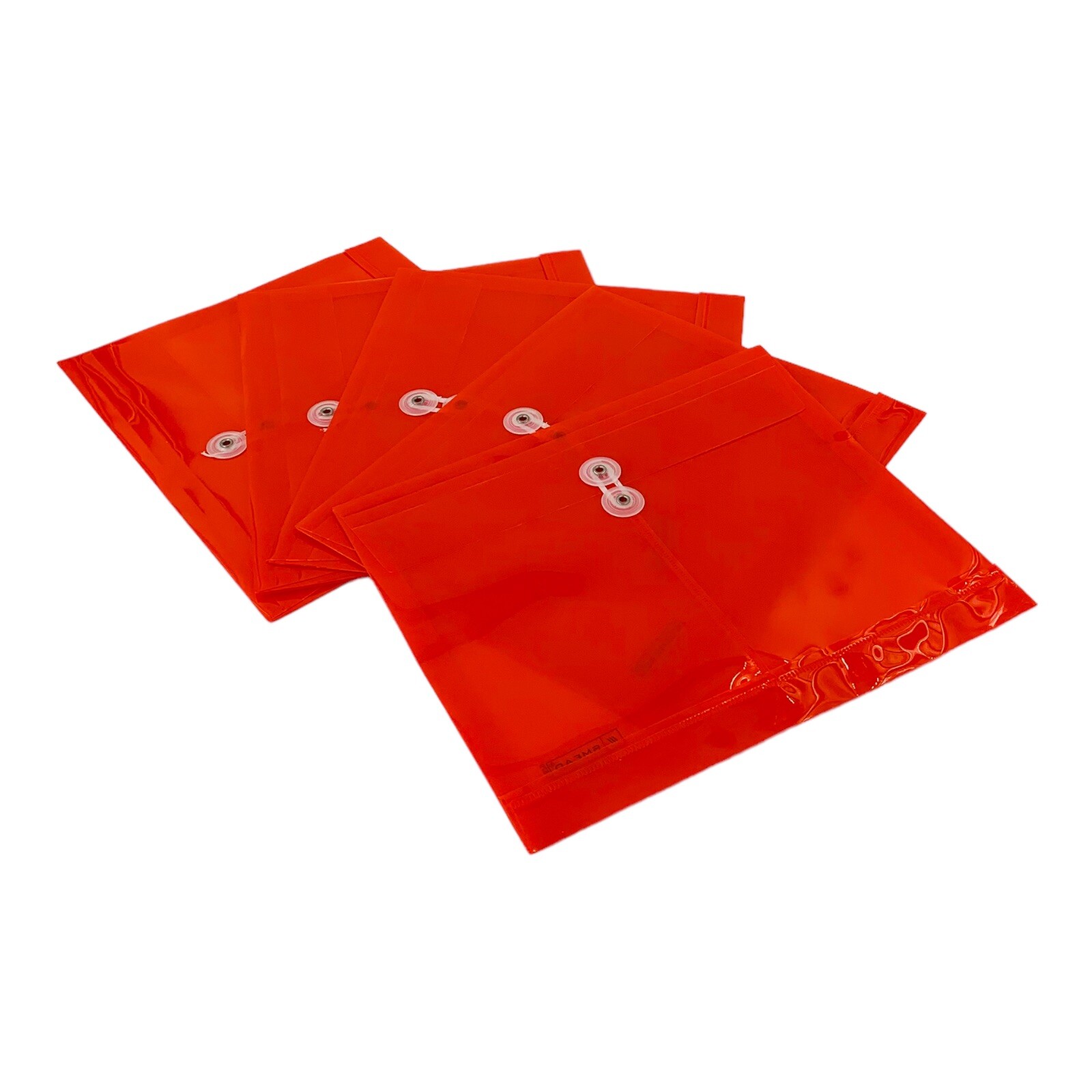 5 Count Smead Red Poly Envelopes String & Button Letter Size 1-1/4" Expansion