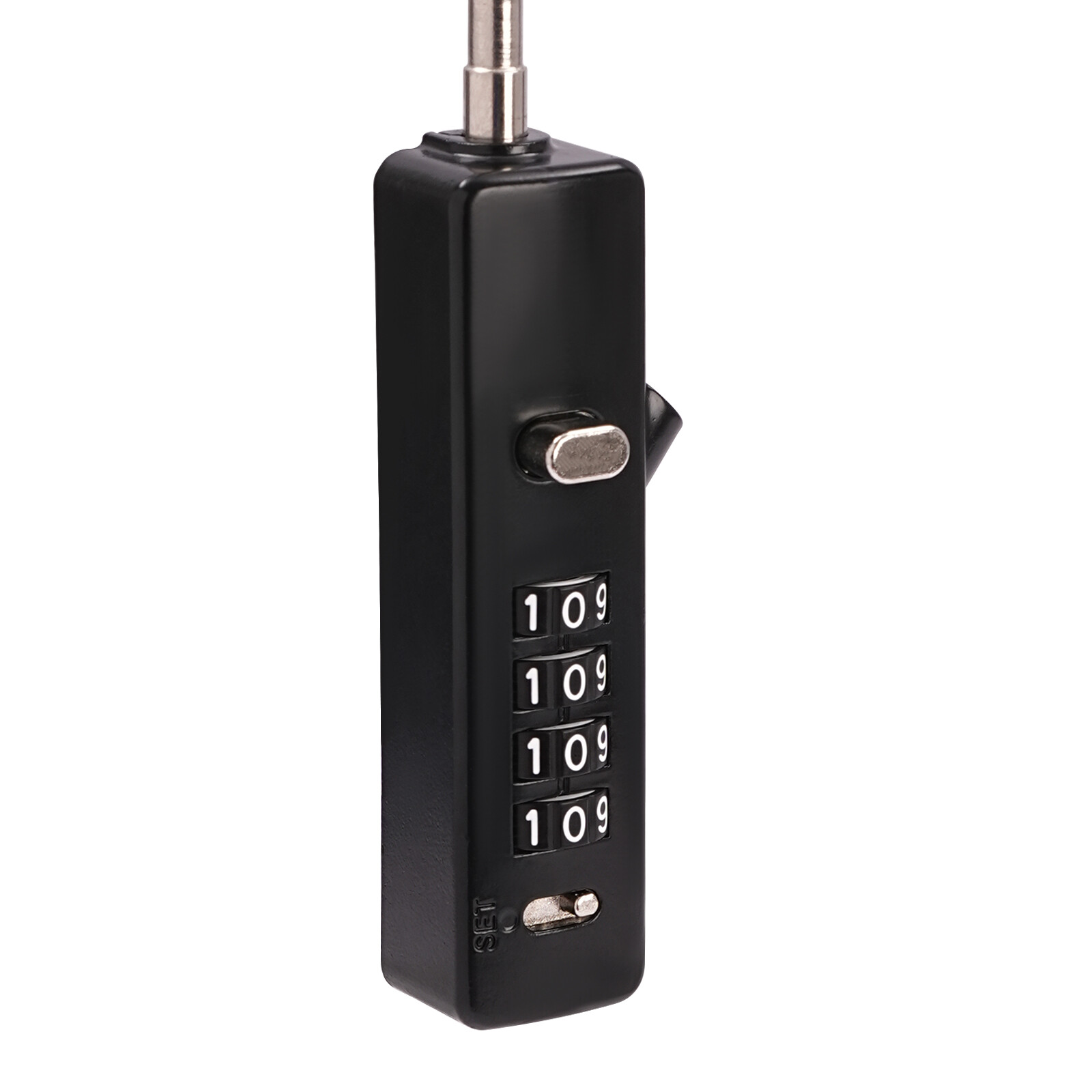 Black Cable Combination Lock 4 Digit Dial Lock with 3* Steel Cables 30/60/120cm