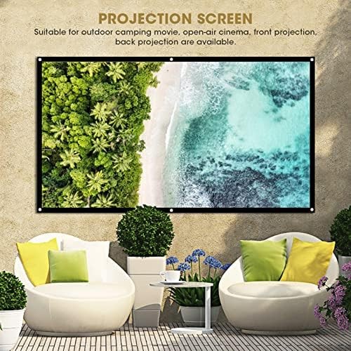 Portable Projector Screen,40 Inch 16:9 Thicken White Polyester Foldable Non-C...