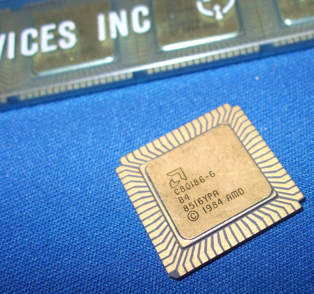 C80186-6 AMD Vintage Rare CPU Gold New 80186 COLLECTIBLE ORIG PKG LAST ONES QTY1