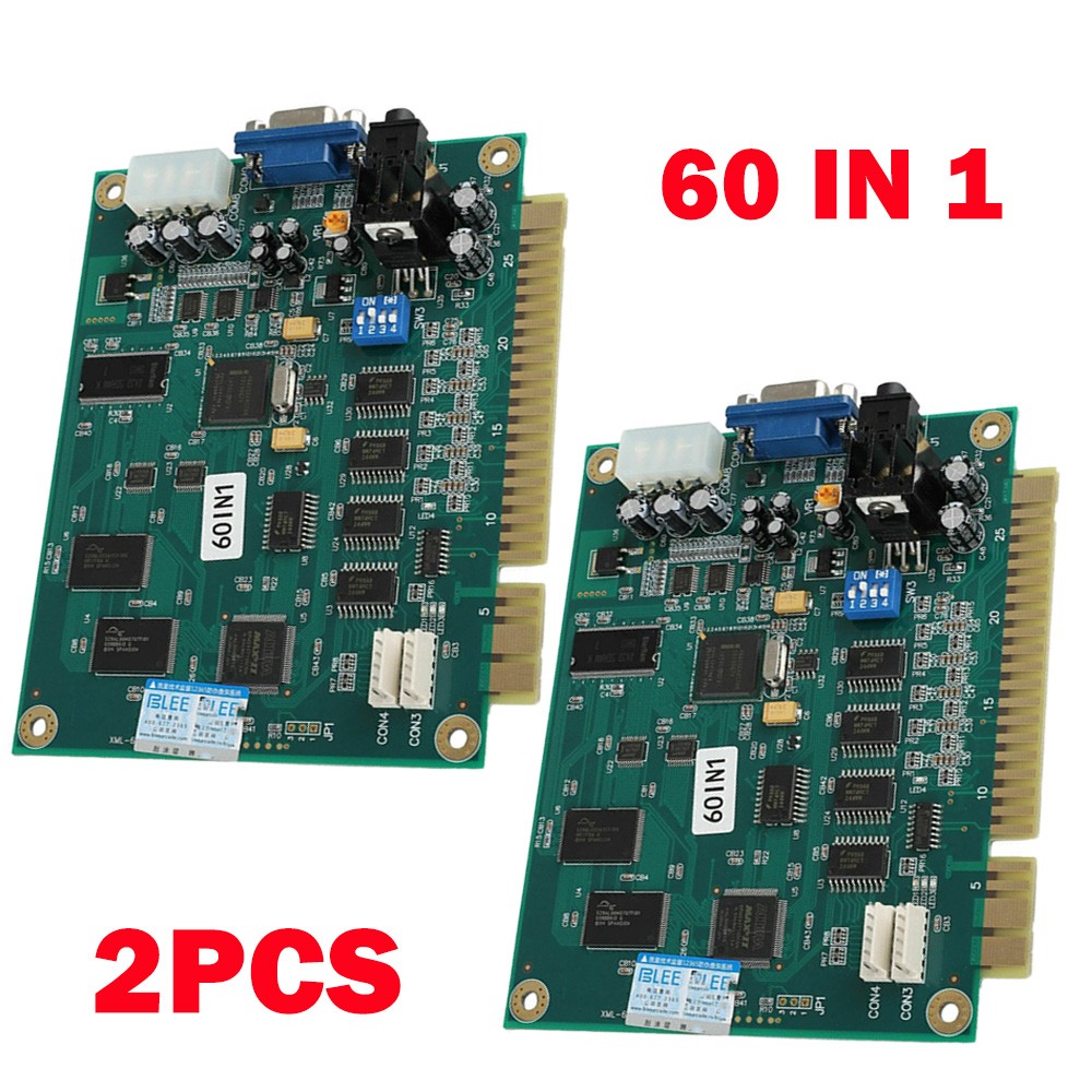 2PC 60 In1 Multicade PCB Board CGA/VGA Output For Classic Jamma Arcade Game NEW