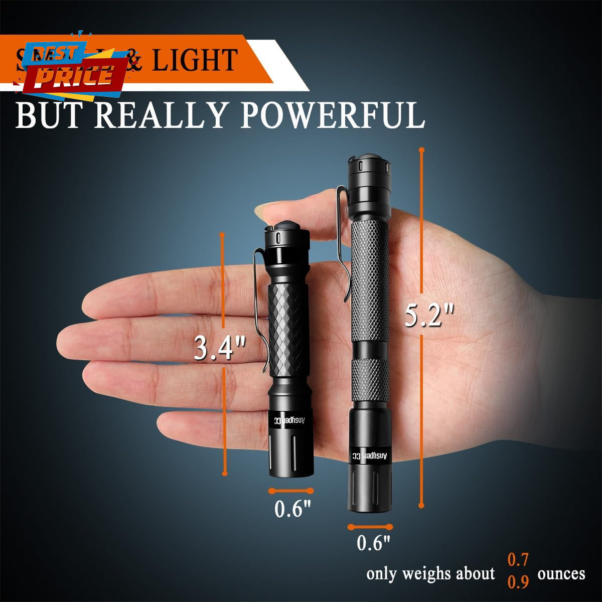 Mini Flashlight 3 Modes Small Flashlights LED Powerful High Lumens Tactical Pen