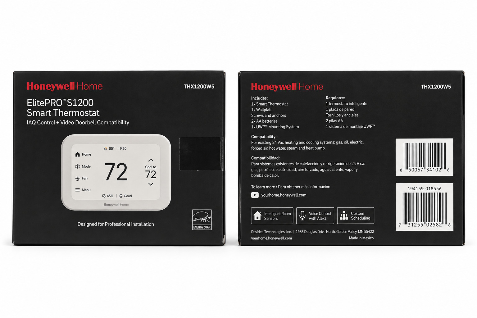 Honeywell Home ElitePro THX1200WS Smart Wi-Fi Programmable Thermostat