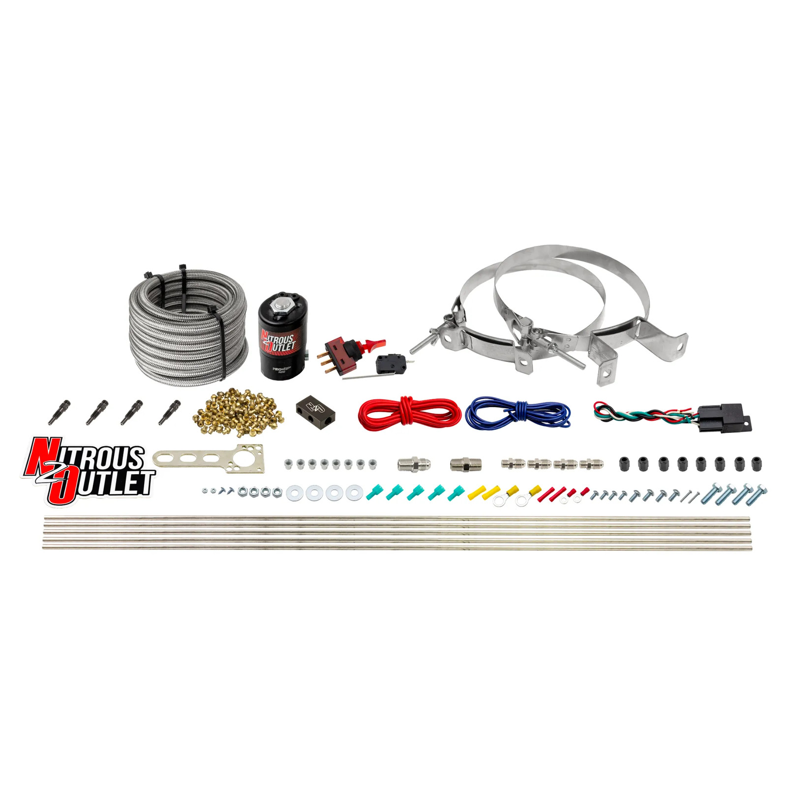 Dry 4 Cylinder Direct Port System - .122 Nitrous Solenoid/Distribution Block/SB