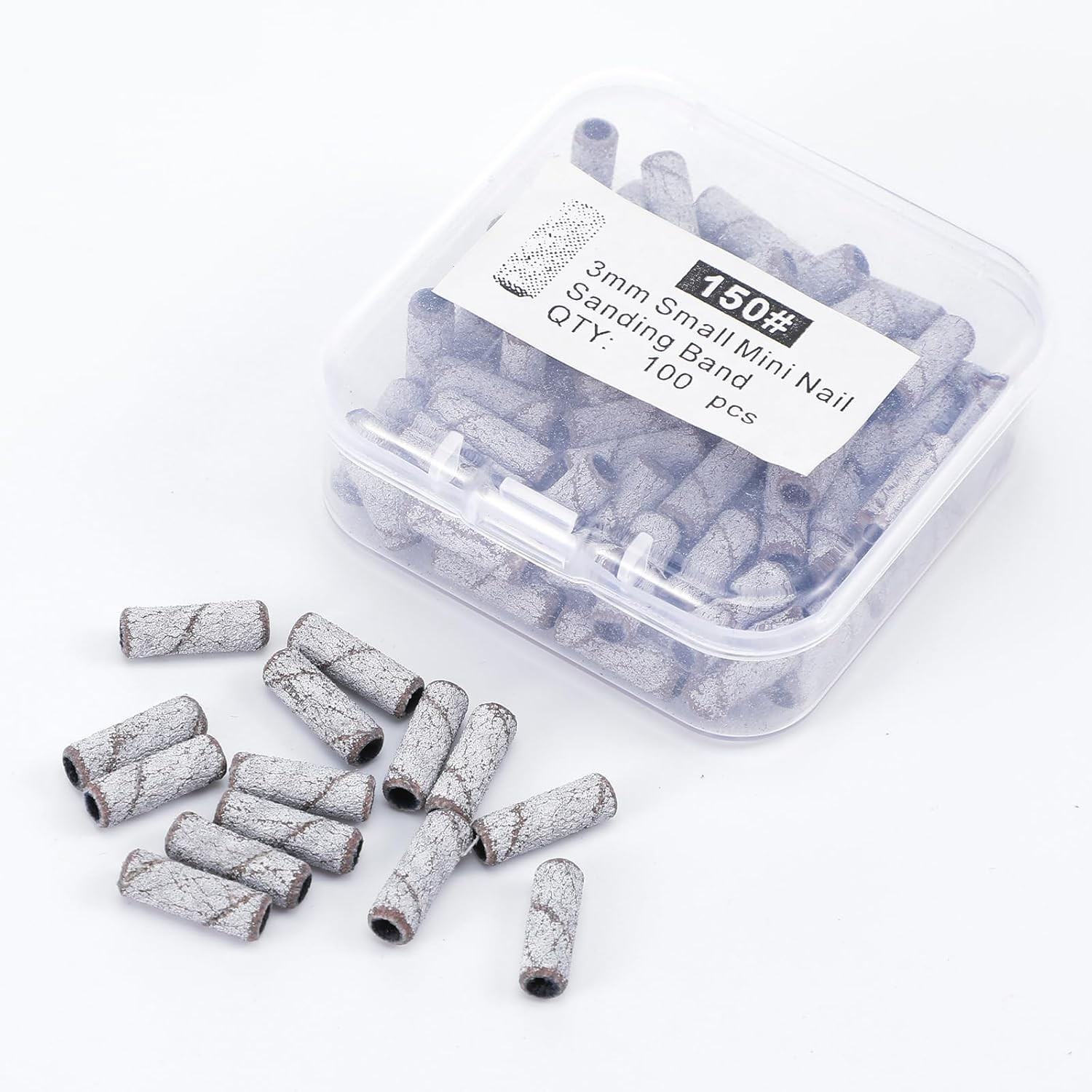 100PCS Mini Nail Drill Sanding Bands 150 Grit 3mm Gel Removal Shaping Polishing