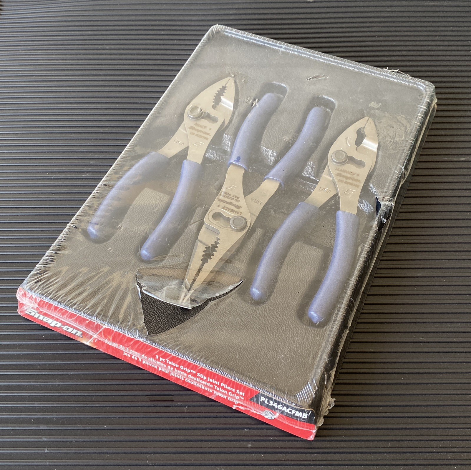 1-Dy Shp! New SEALED Blue Snap On PL346ACFMB 6in Talon Grip Slip Joint Plier Set