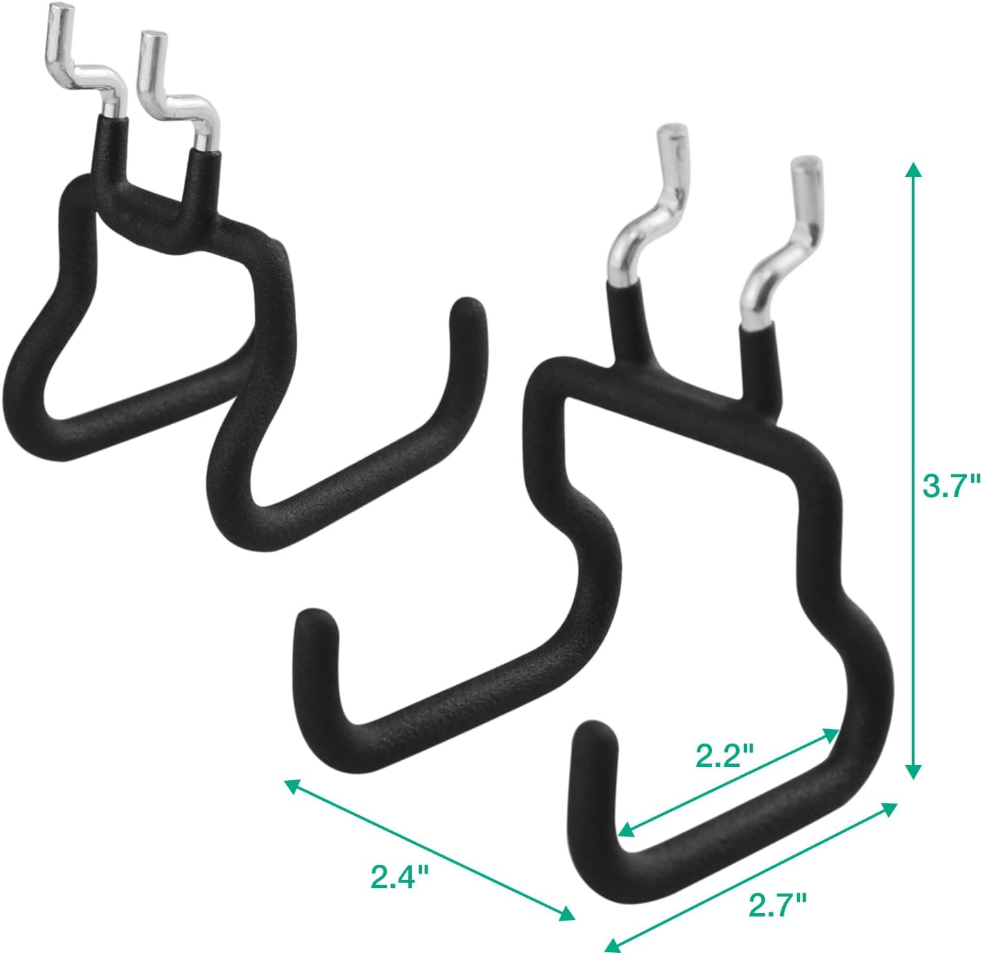8-Pack Pegboard Hooks, Peg Board Tool Utility Hooks & Hangers Fit 1/4" Pegboards