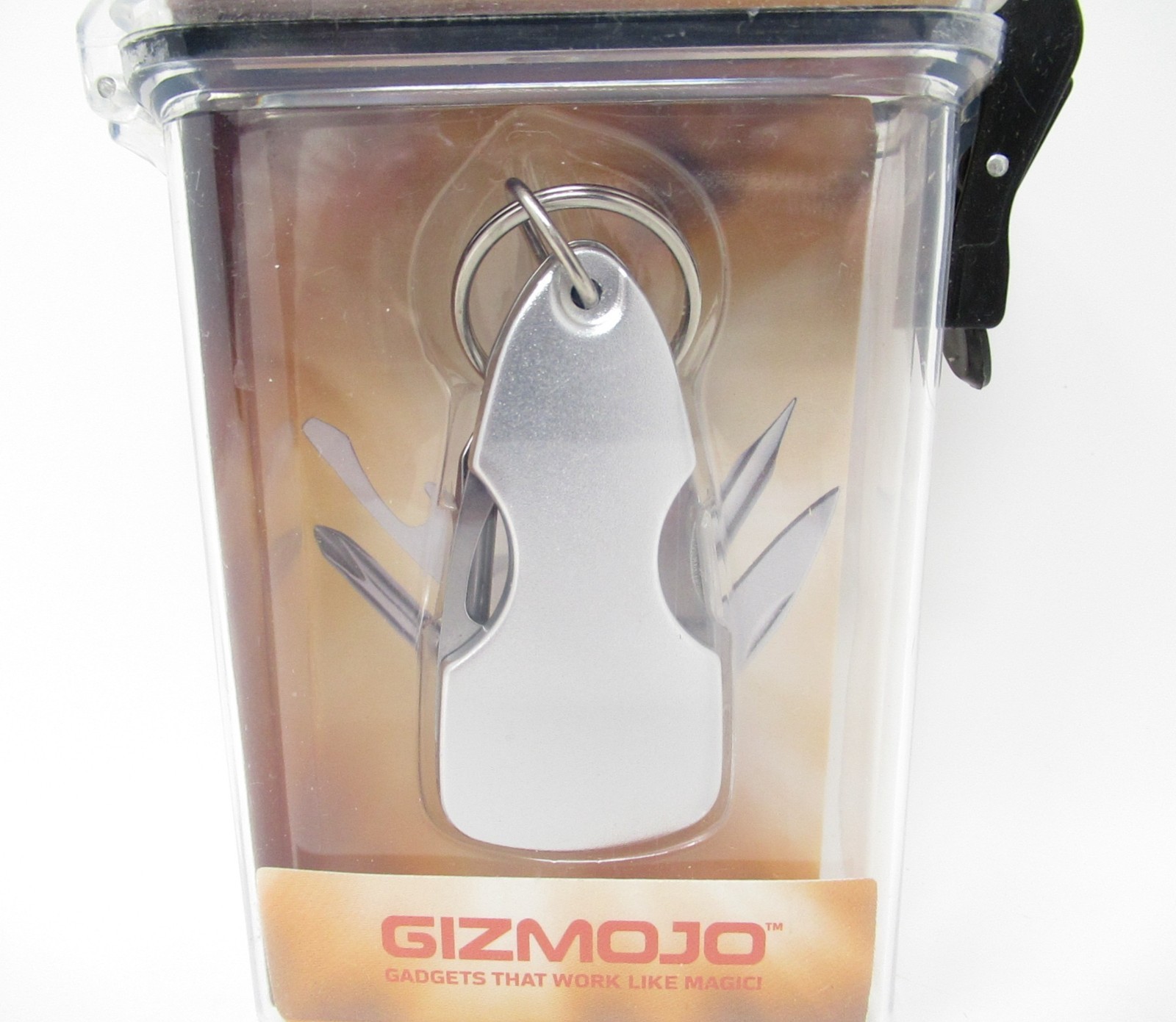 Gizmojo Key Ring Multi Tool Knife Bottle Opener Phillips Flat Head Screwdriver