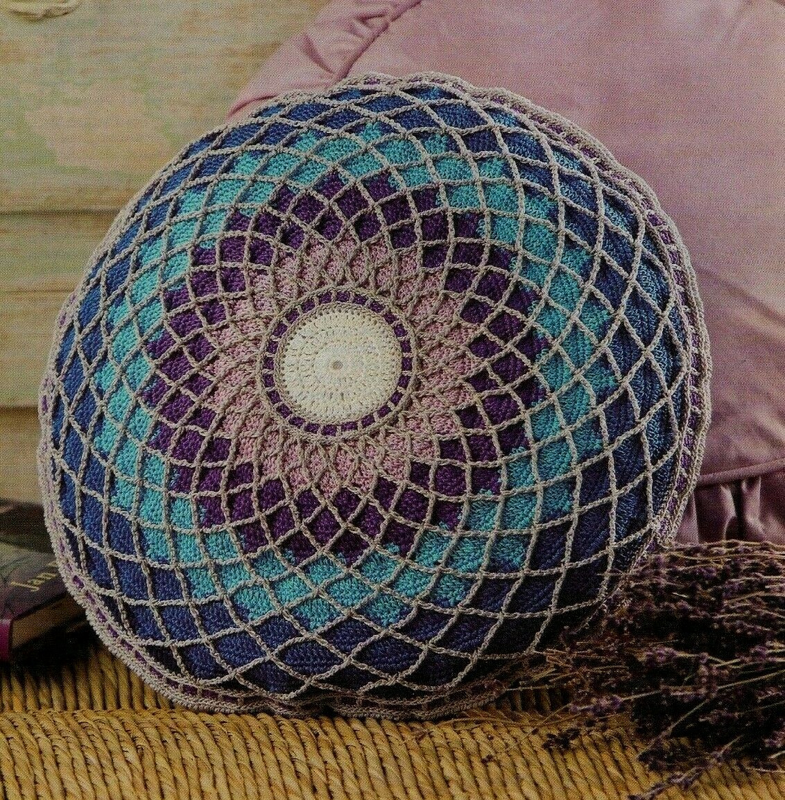 SPLIT INFINITIVE PILLOW 12" HOME DECOR CROCHET PATTERN INSTRUCTIONS