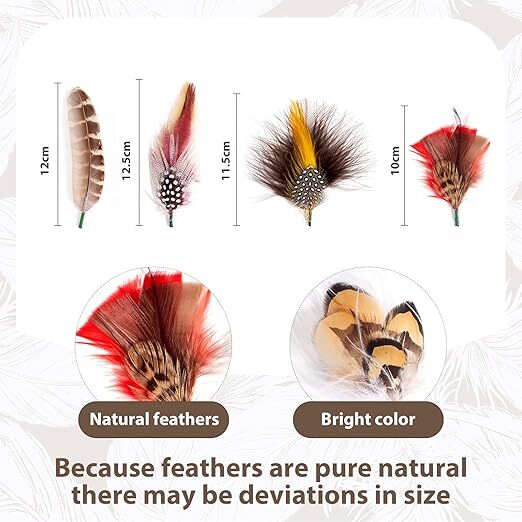 MIX BROWN Hat Feathers Assorted Natural Feather Packs Accessories for Fedora