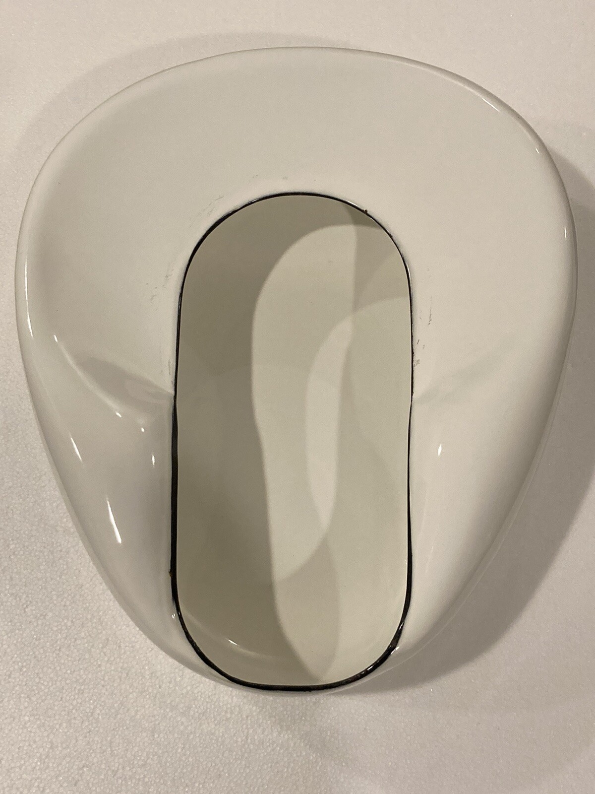Vintage Enameled Ware Jones Relax Patented Hospital Bed Pan White w/Black Trim