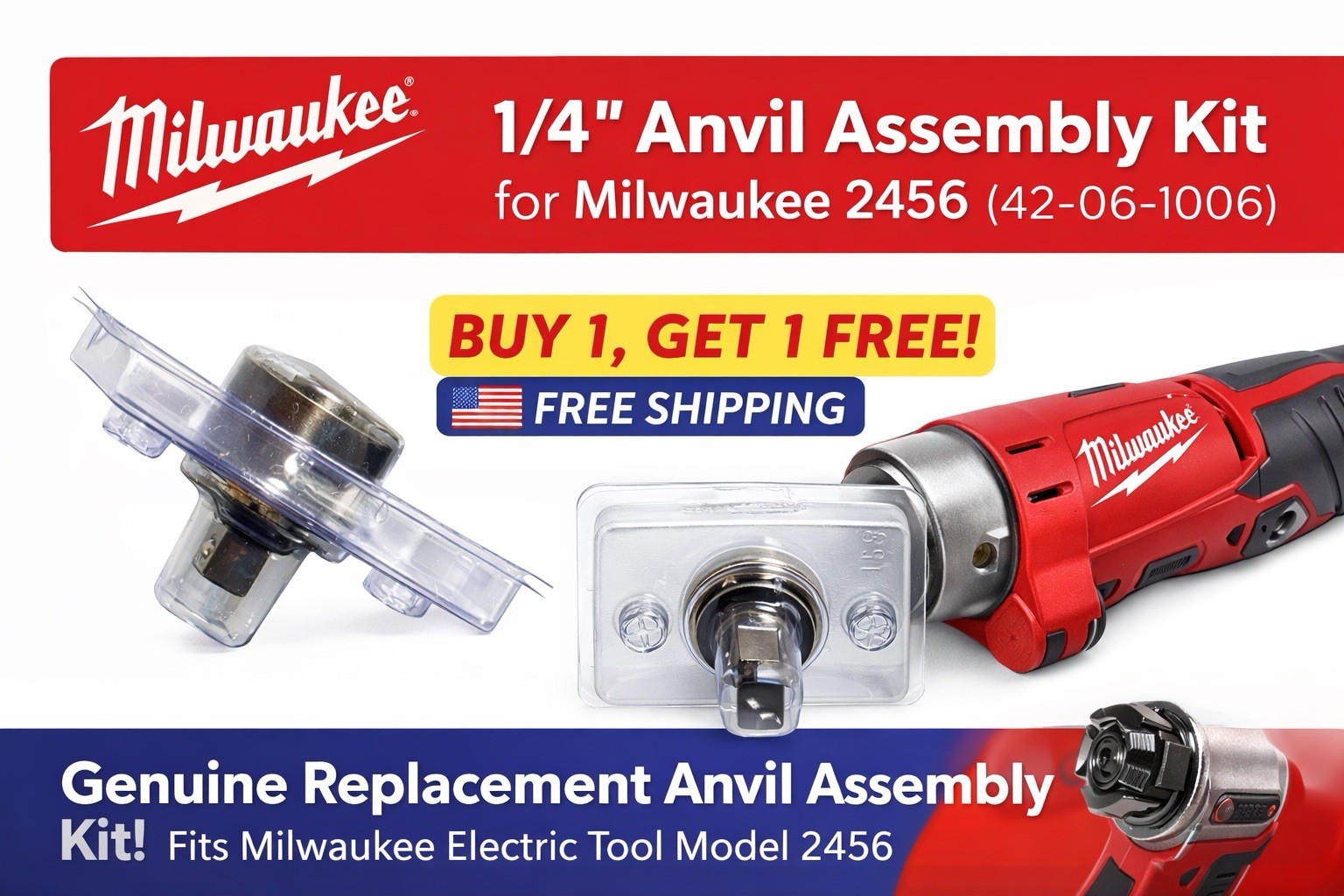 1/4" Anvil Assembly Kit for 2456 MILWAUKEE ELECTRIC TOOL 42-06-1006 /2 FOR 29.99