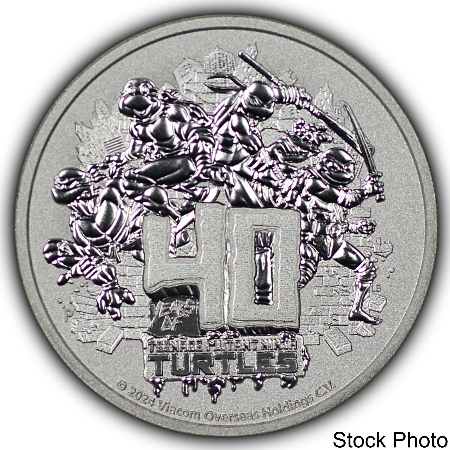 2024 Tuvalu $1 40 Years of Teenage Mutant Ninja Turtles 1 oz .999 Silver BU Coin