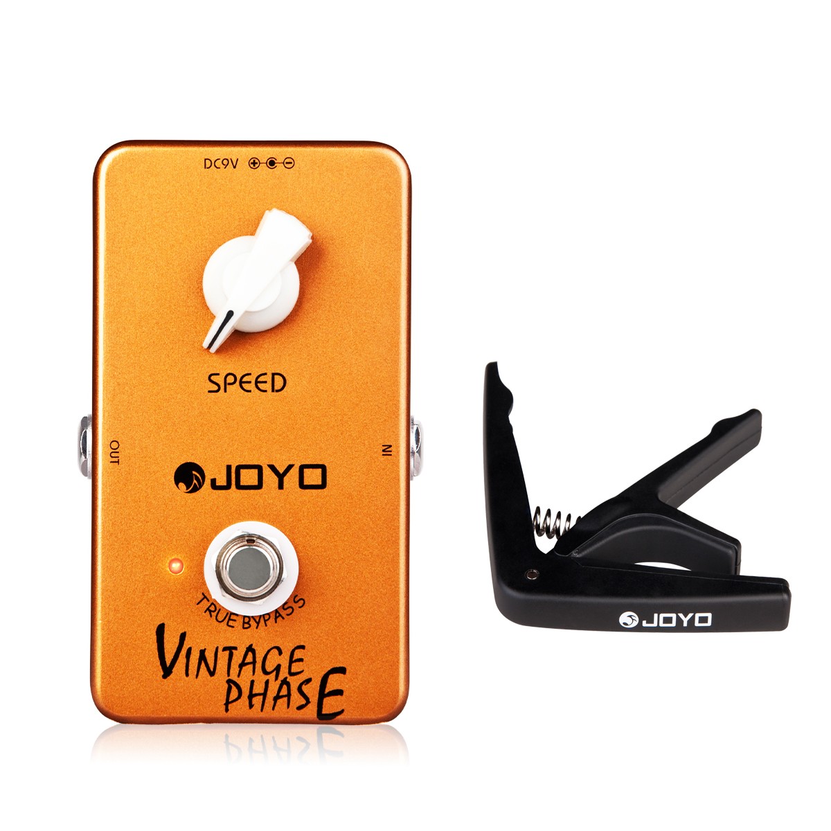 JOYO Vintage Phaser Guitar Effect Pedal Sounds of the 70's with Free Guitar Capo