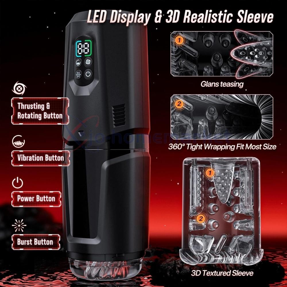 Male Masturbaters Automatic HandsFree Rotating Cup Thrusting Stroker Lubricants