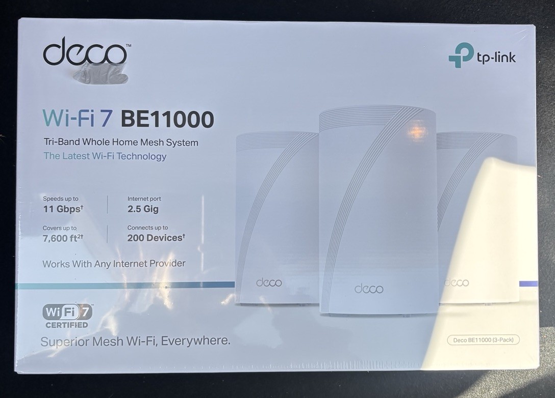 TP-LINK Deco BE11000 Wi-Fi 7 Tri-Band Mesh Router System, White 3-Pack