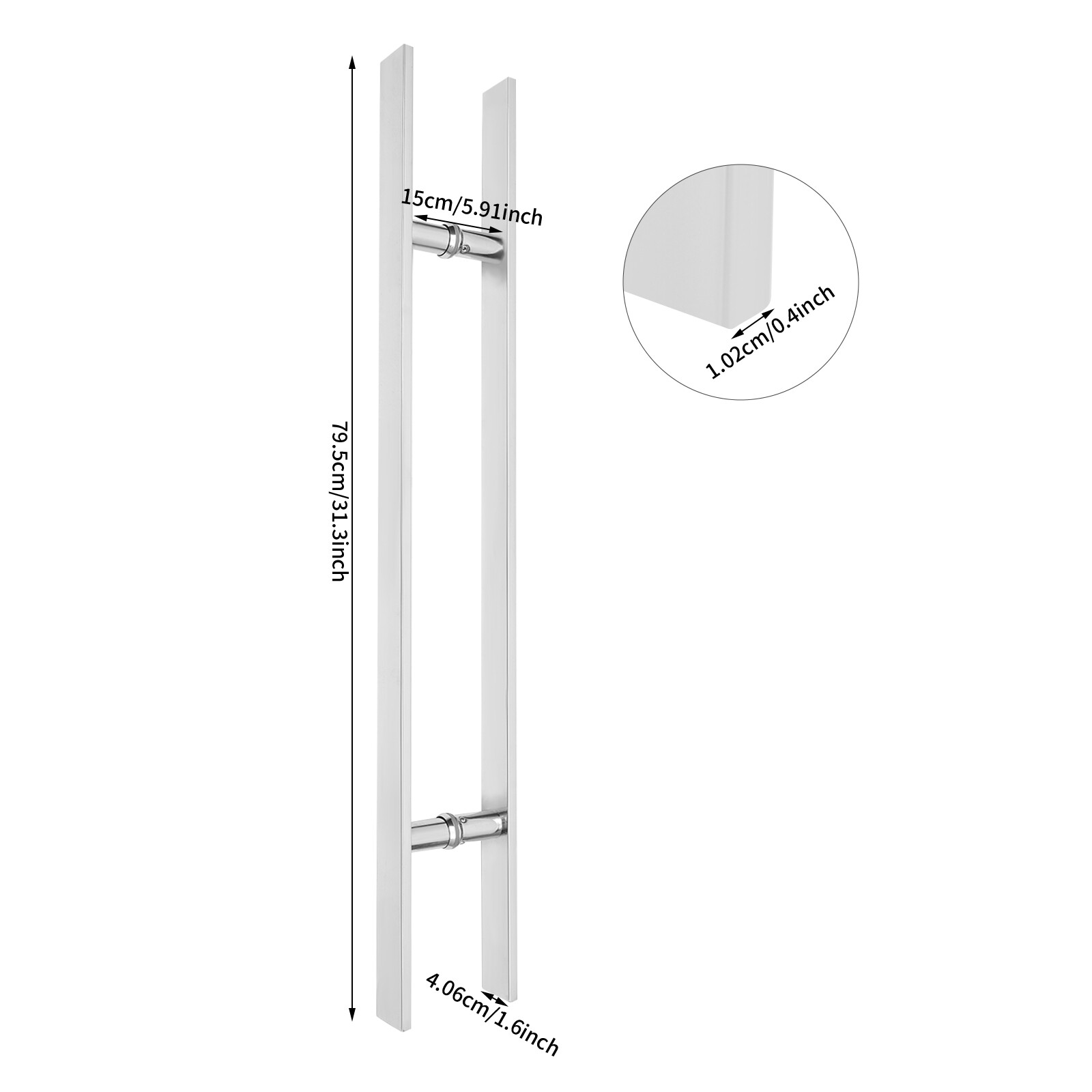 Double Sided Door Handle Pull Push Sliding Barn Door Handle Stainless H Shape