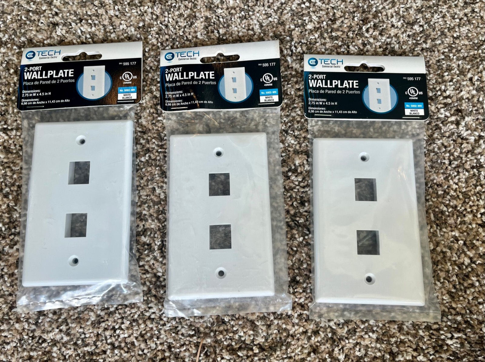 Lot of 3 CE TECH Plates WHITE THREE (3) 595177 