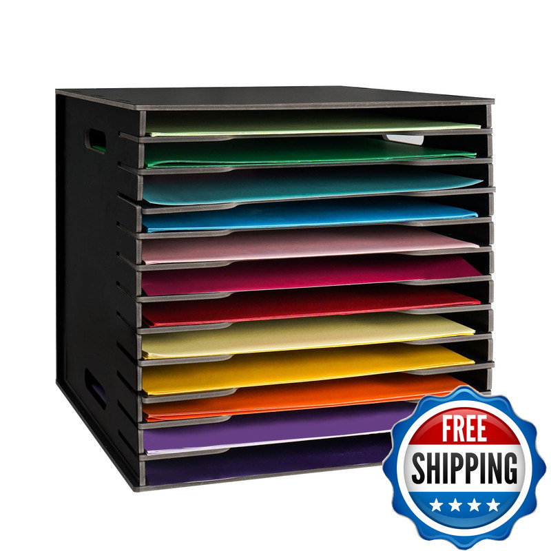 Sanfurney Scrapbook Paper Organizer For Sizes 12 X 12 12 Slots File Sorter