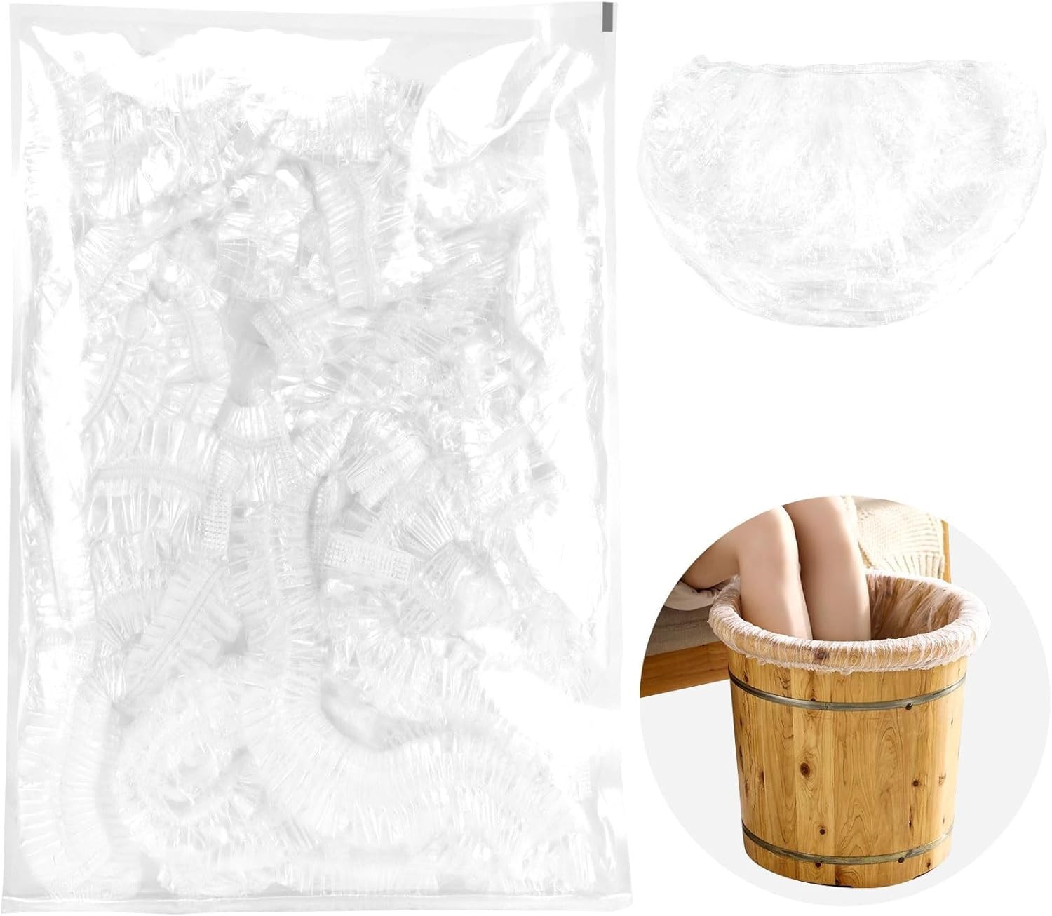 25PCS Disposable Foot Bath Liners for Hygienic Spa Experience - Travel-Friendly