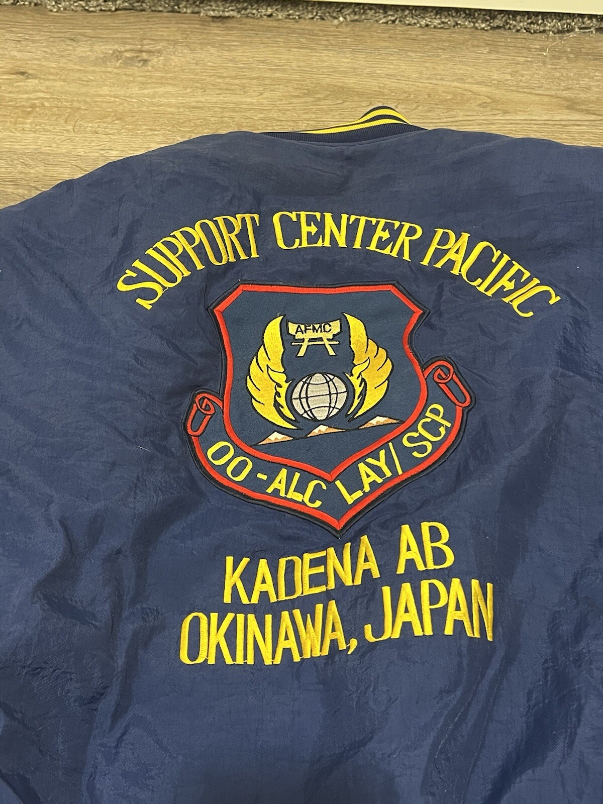 Vintage AFMC United States Air Force Okinawa Japan Jacket Coat Support Center L