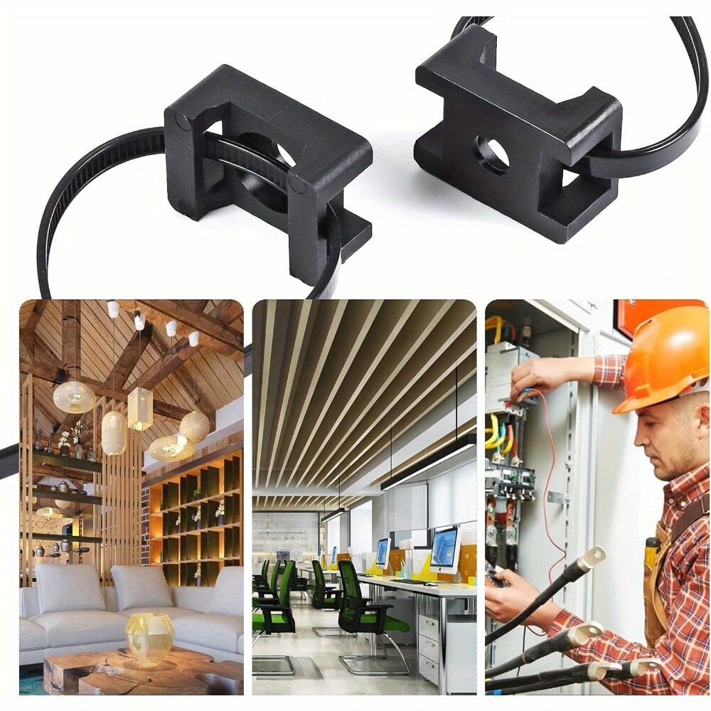 Self-Locking Cable Zip Tie Saddle Type Mounts Base,Mounting Hole Cable Ties