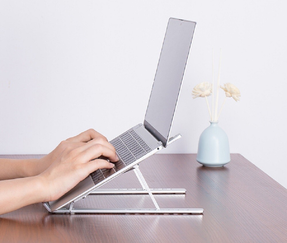 Adjustable Aluminum Laptop Stand - Portable Desk Riser, Ergonomic Laptop Holder