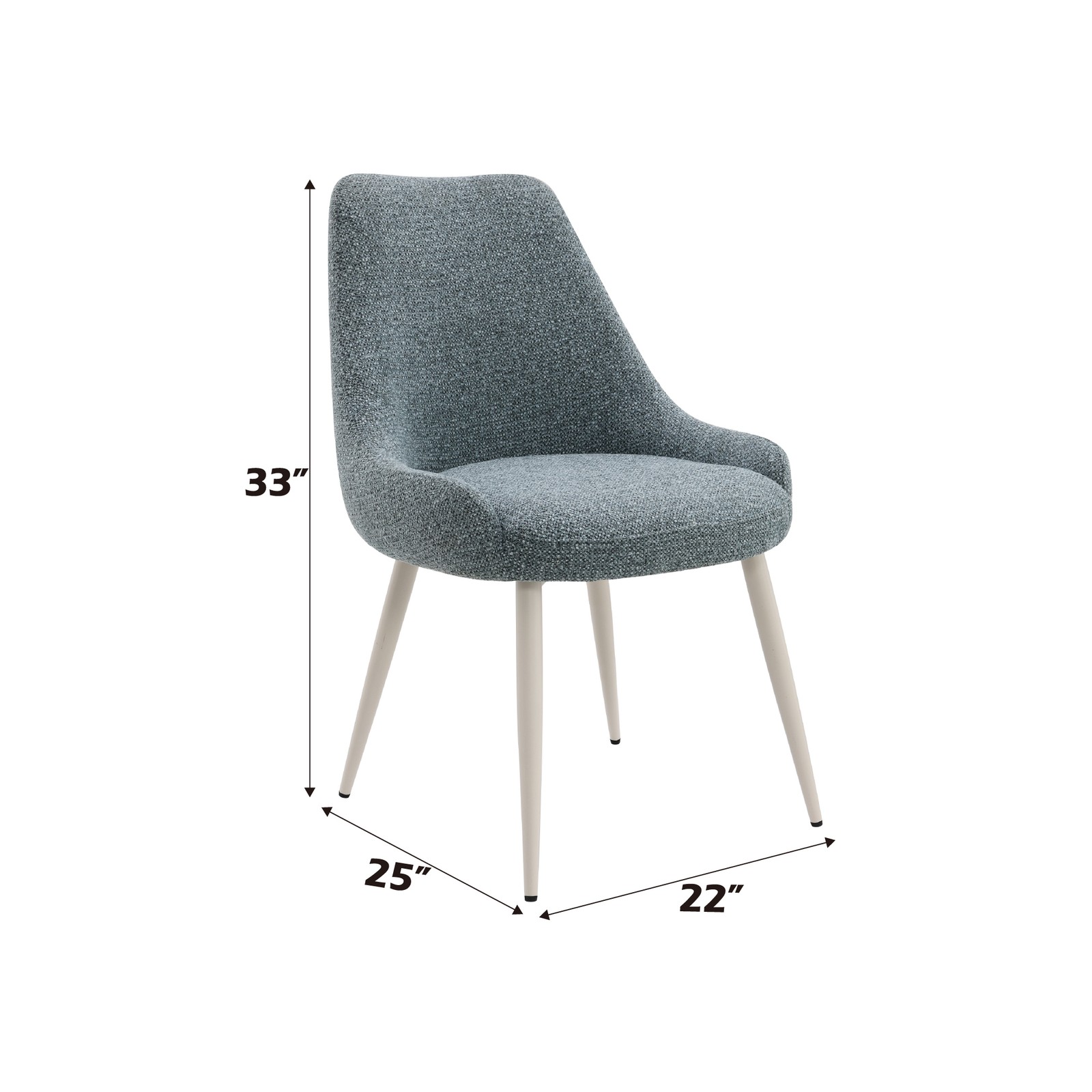 Laela Light Blue Boucle & Bone White Table Side Chair