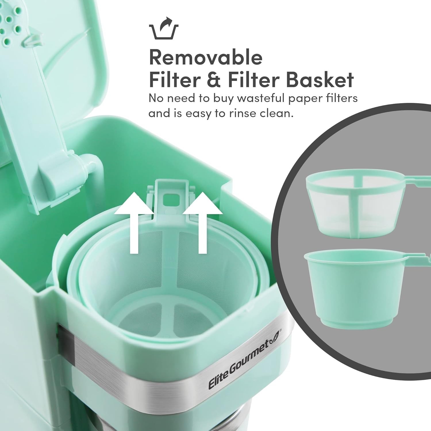 Personal Single-Serve Compact Coffee Maker Brewer Includes 14Oz. Stainless St...
