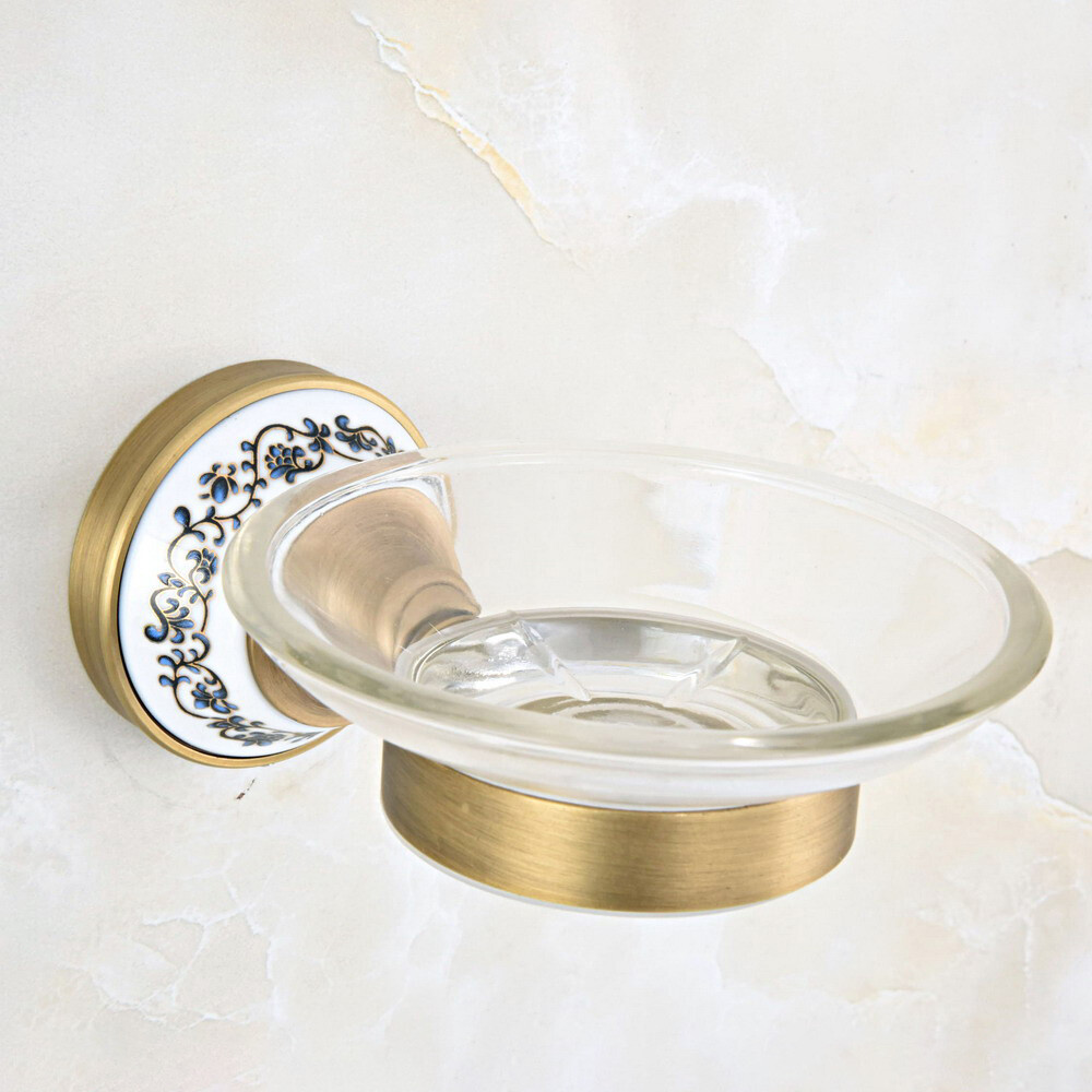 Antique Brass Ceramic Bathroom Accessories Set Bath Hardware Towel Bar szh134