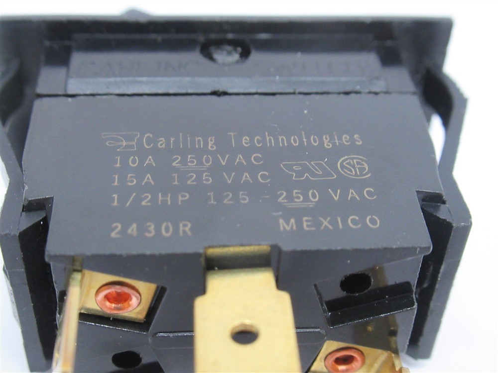 Carling Technologies Rocker Switch Black w/ Amber Light