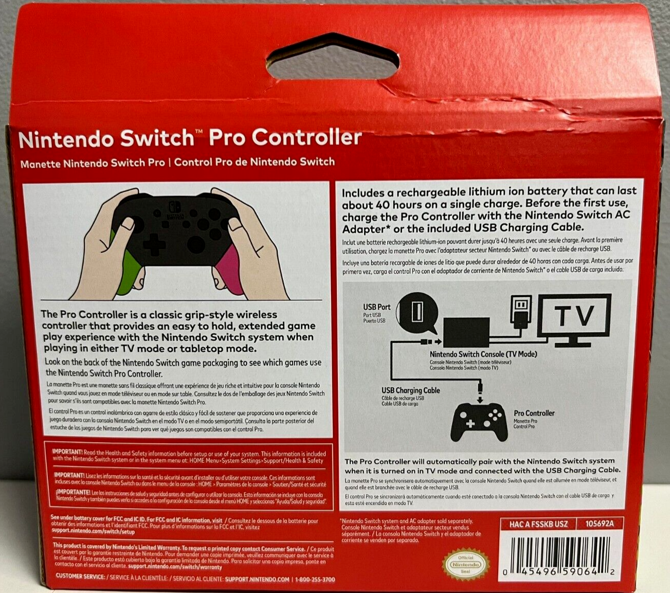 Pro Controller Nintendo Switch Splatoon 2 Edition Brand New Official