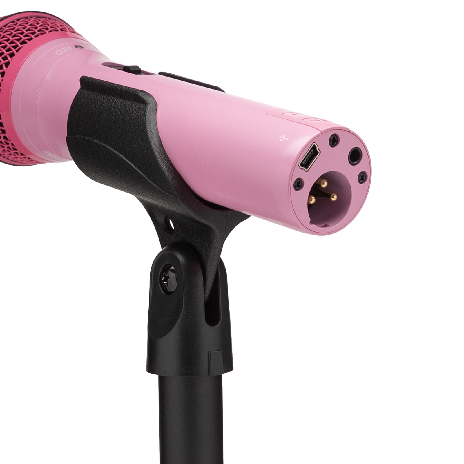 Samson Q2U USB and XLR Handheld Dynamic Pink Microphone with Cardioid Pattern