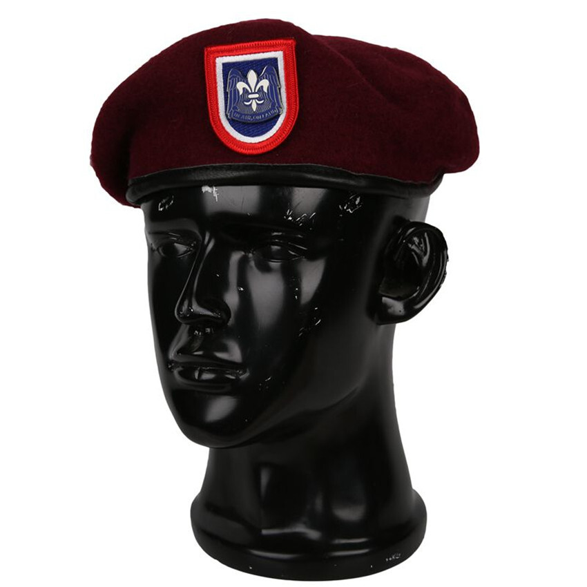 US 82ND AIRBORNE DIVISION BERET HAT MILITARY BERET FLASH RED BERET