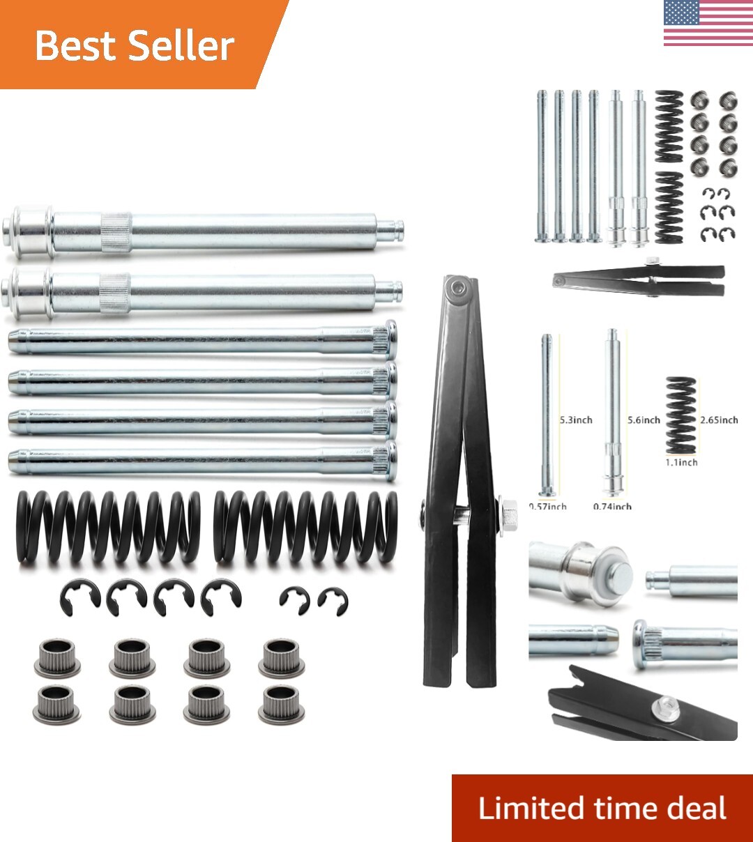 Complete Door Hinge Roller Pin & Bushing Kit for 1988-1999 Chevy/GMC Trucks