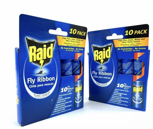 Lot of 3: Raid Fly Ribbon 10pk Indoor/Outdoor Insect Trap