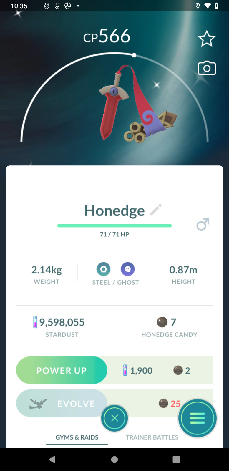 Shiny Honedge | Tr-de 1M - 20k stardust -  PTC