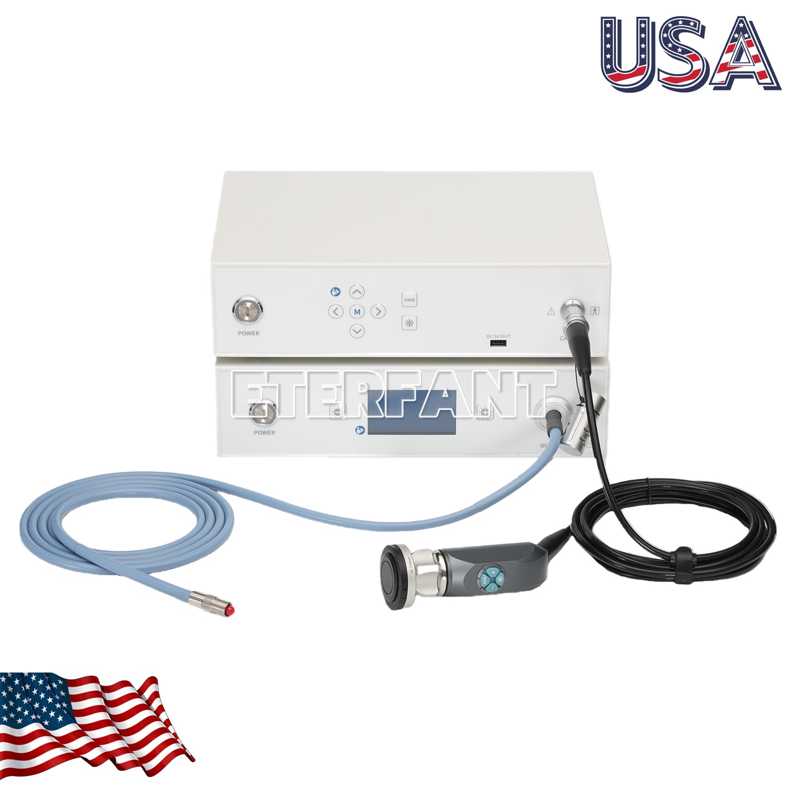 Medical 1080p Full HD Endoscope Camera System with 100W Cold LED Light Source US