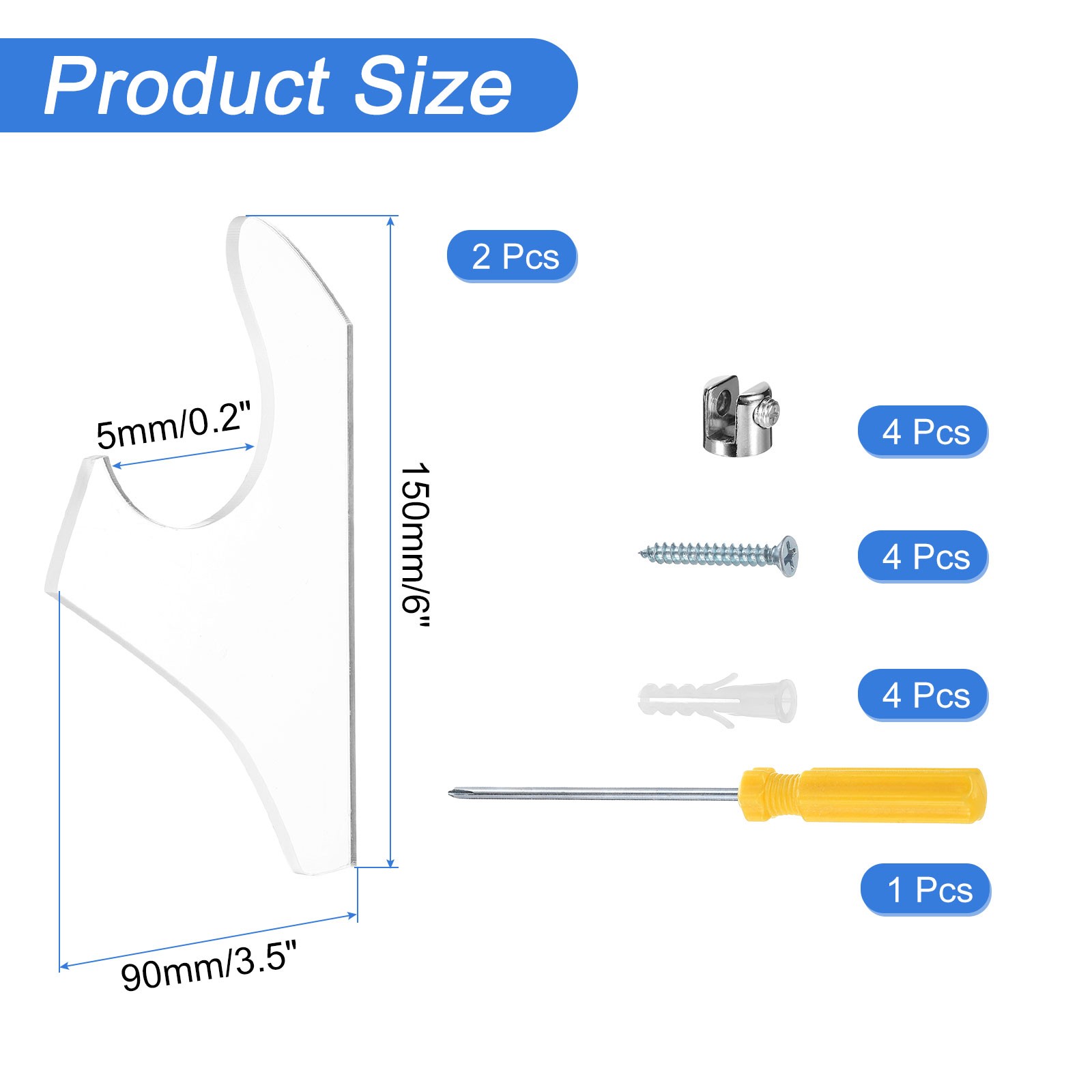 1 Set Light Saber Wall Mount Holders for Light Saber Placement, Transparent
