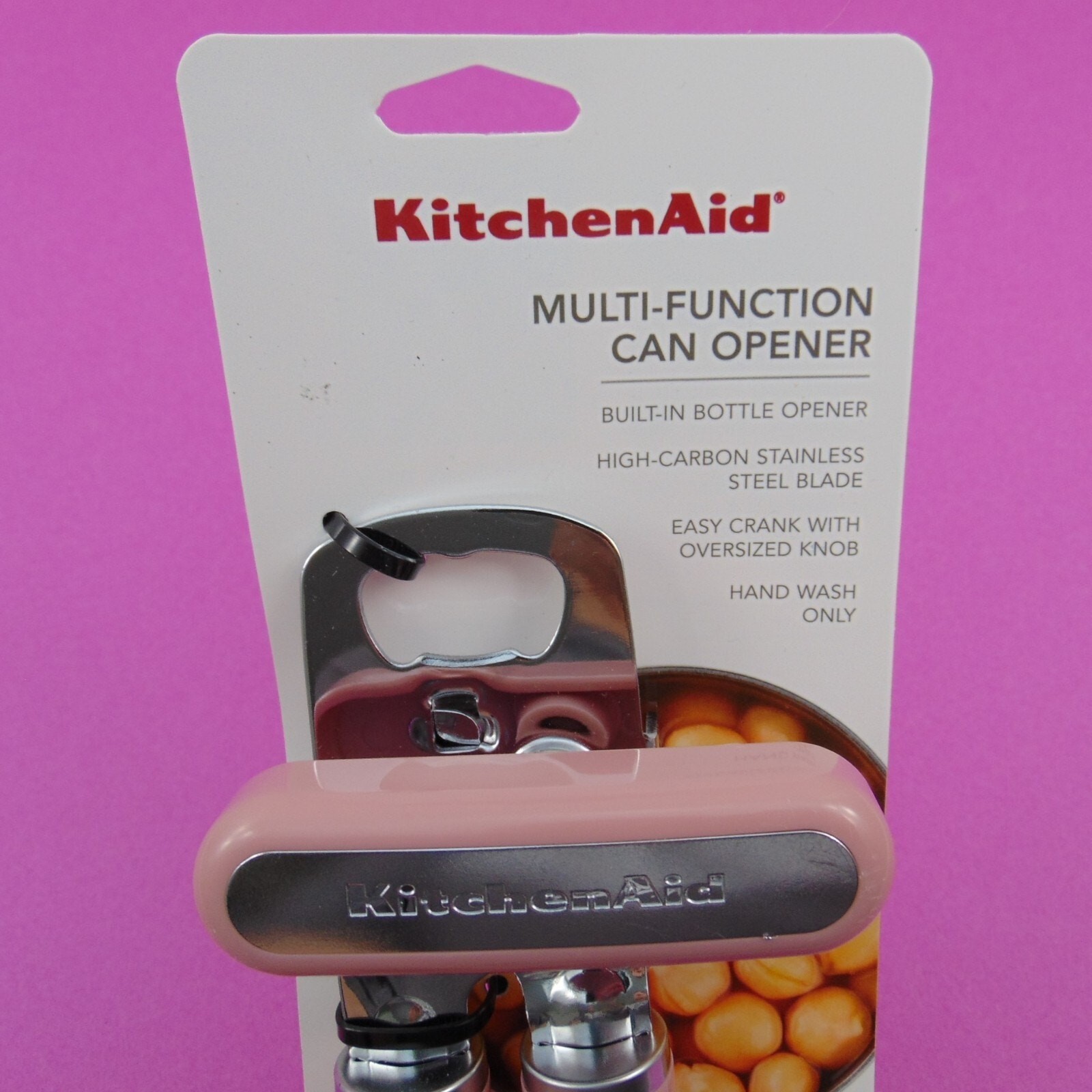 KitchenAid Multi-Function Can Opener w/ Bottle Opener Pink Ergonomic Handle