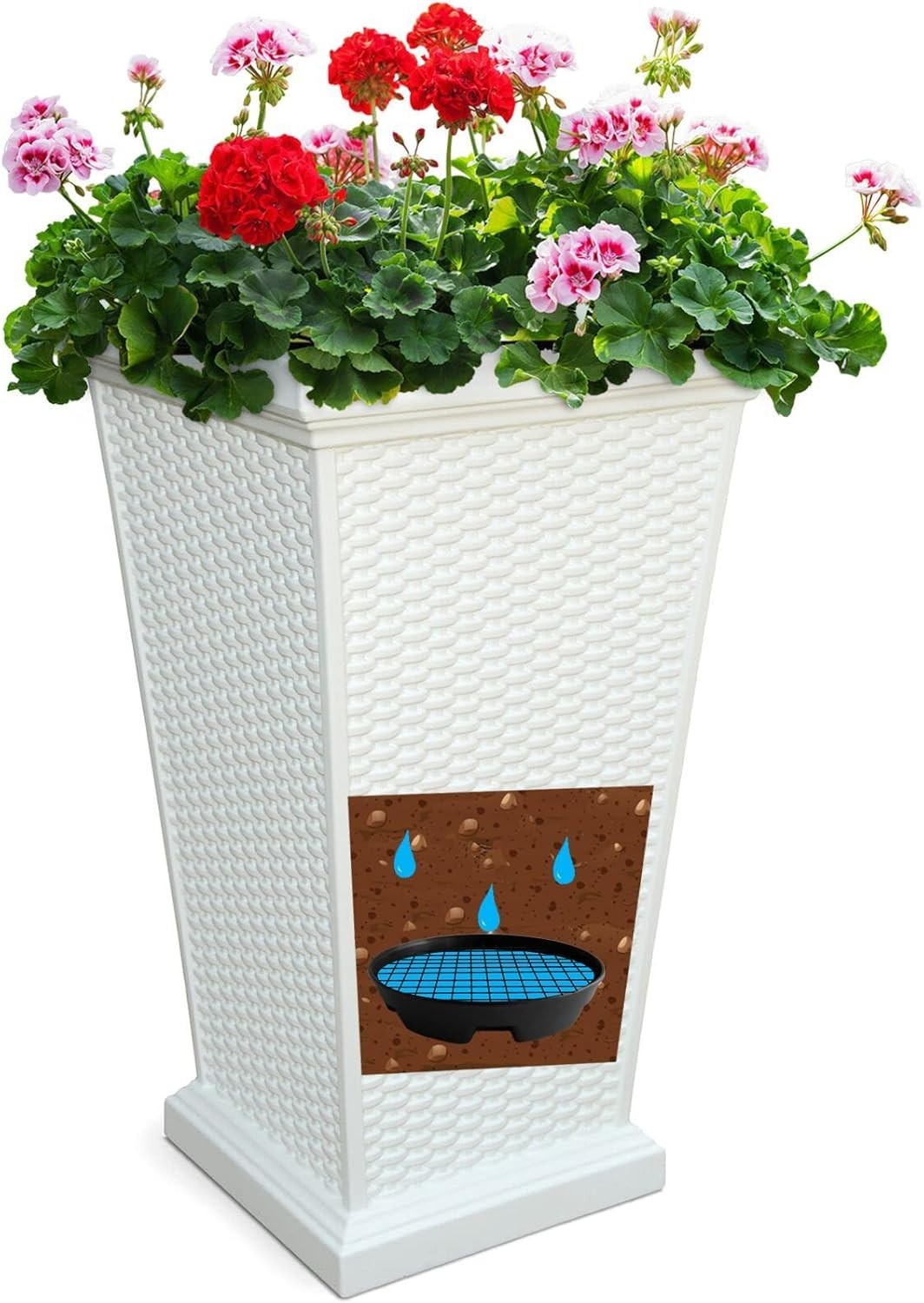 8 Pack Invisible Self Watering Planter Insert 5.3" Hanging Basket Drip Tray Pan