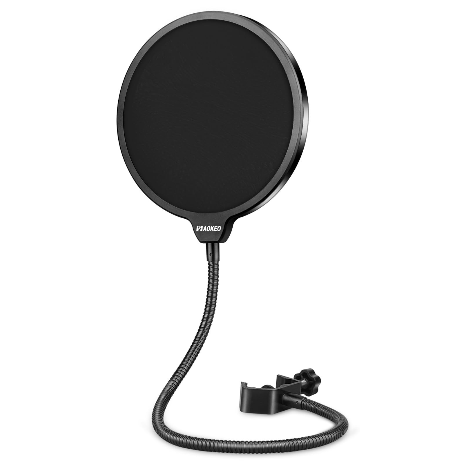 Aokeo Pop Filter Microphone Shield with Adjustable Gooseneck Clip