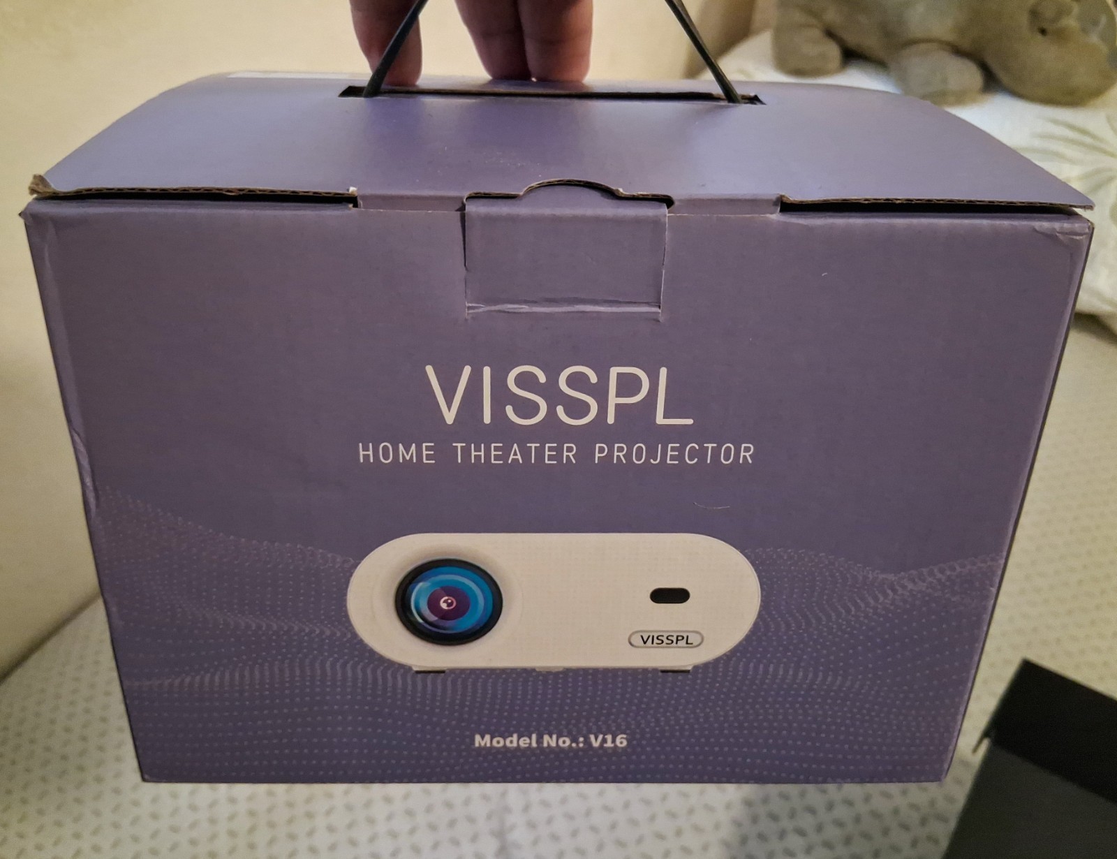 VISSPL Home Theater 1080 Projector Model V16 New Open Box Prjct Screen Included