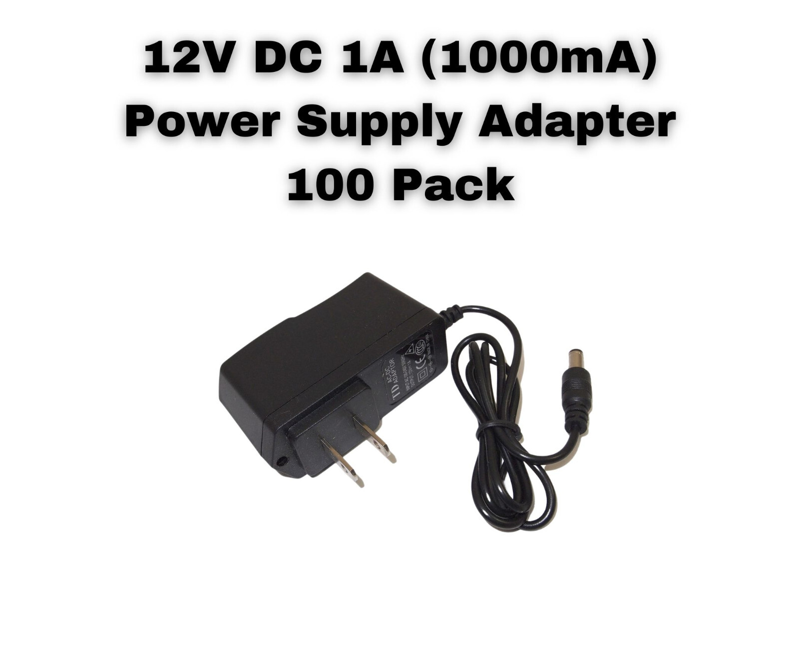 12V DC 1A 1000 mA Multipurpose Power Supply Adapter for 12V Electronics -100 PCS