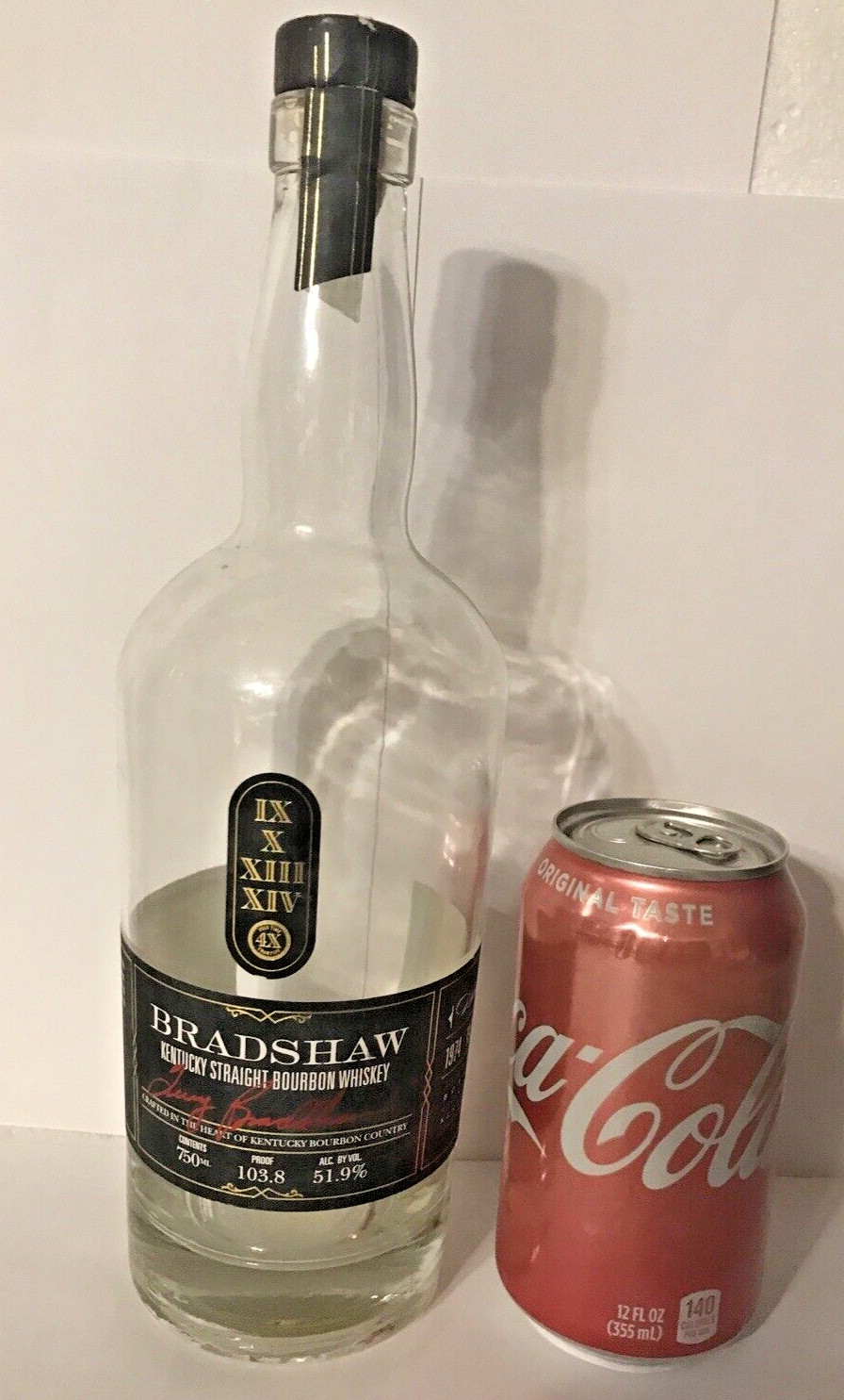 BATCH 7 TERRY BRADSHAW 750ML Clear Bourbon Bottle Crafts Lamp Lights Bar Empty