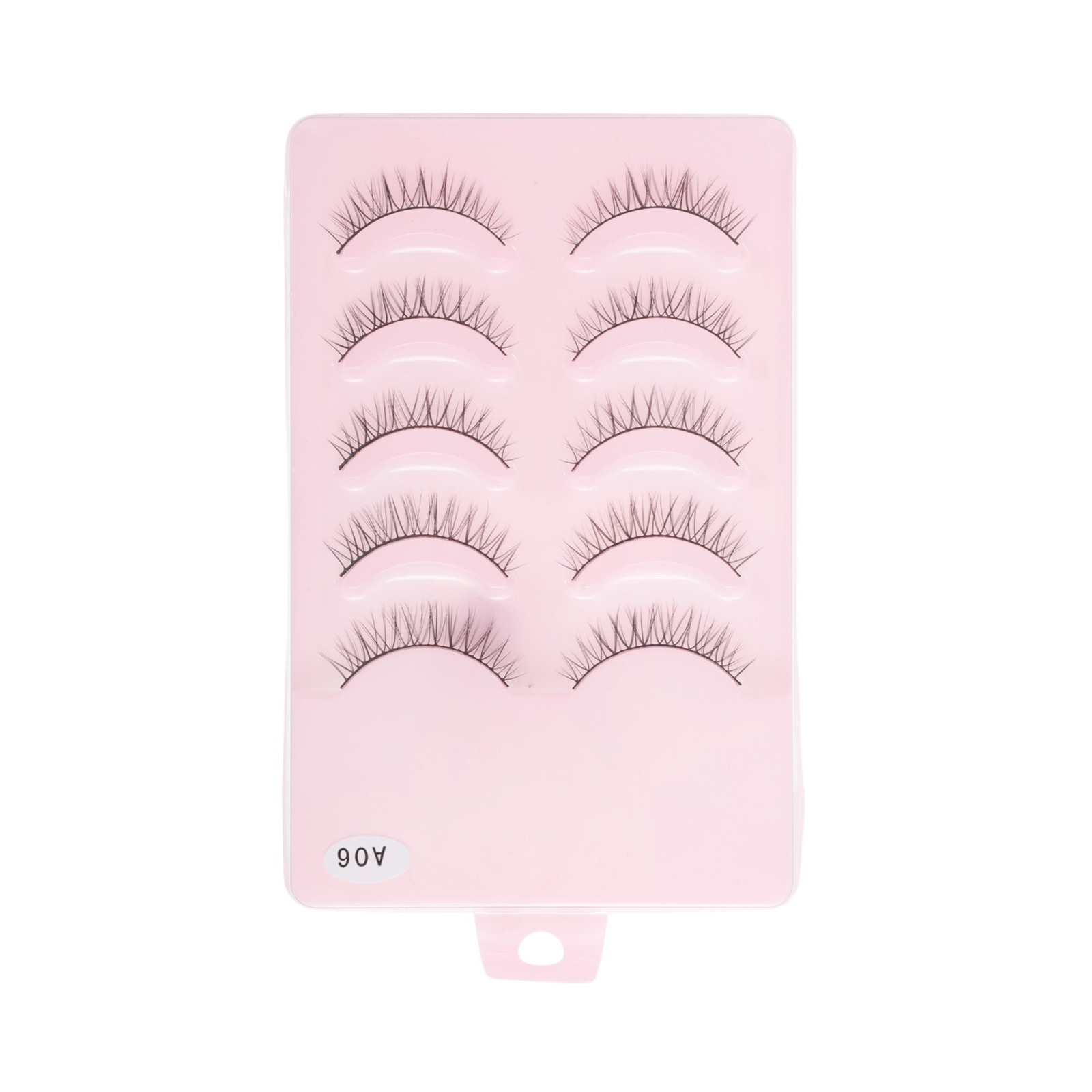 Natural False Eyelashes for Makeup Black A06 5 Pair