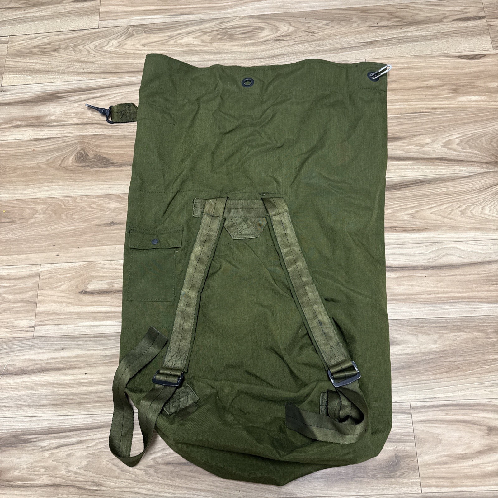 Vintage Military Canvas Duffle Bag US Army Green Carryall Sack Backpack