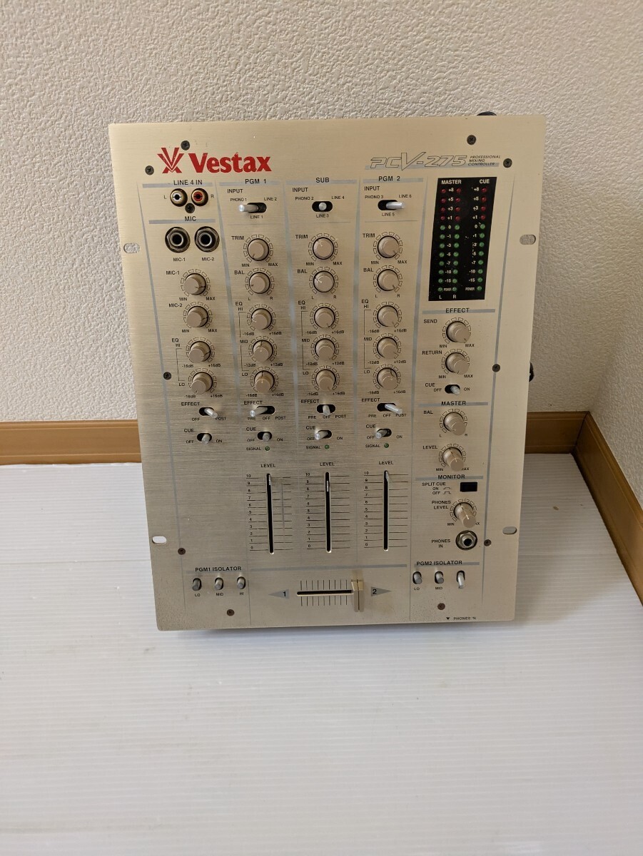 Vestax PCV-275 DJ Mixer Professional Mixing Controller Silver As Is