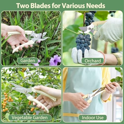 4PACK Stainless Steel Garden Shears, Sharp Pruning Scissors for Plants