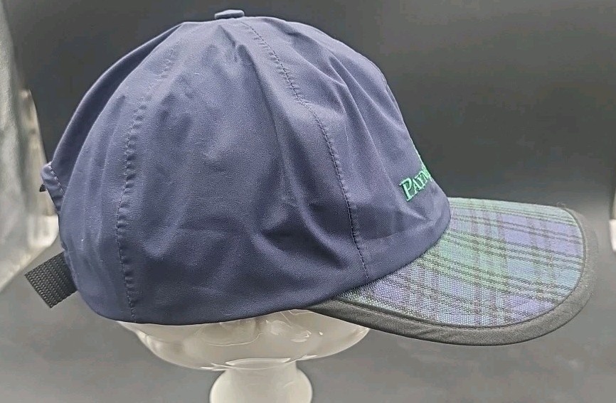 Payne Stewert Gore-Tex Strap Back Hat Rare Blue Tartan Euc Lightweight